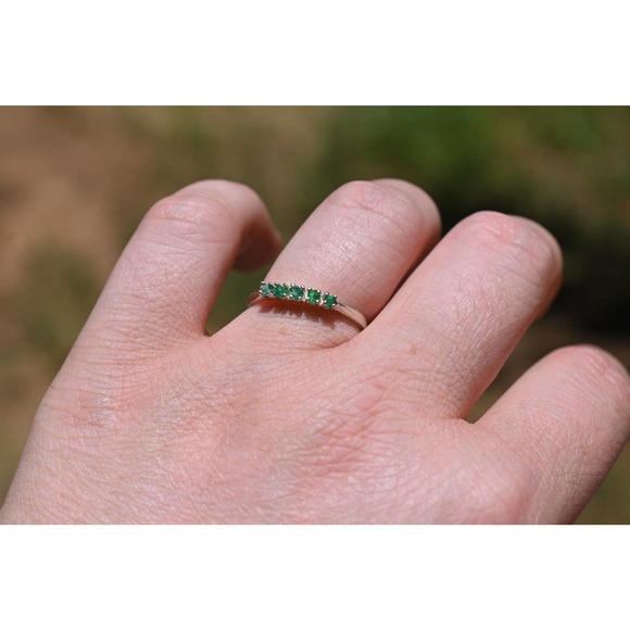 Raw Emerald Ring Rough Emerald Wedding Ring Promise Ring Rough Emerald S… - Picture 2 of 5